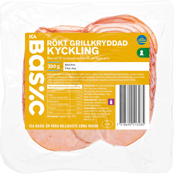 ICA Basic Kyckling Rökt Grillkryddad