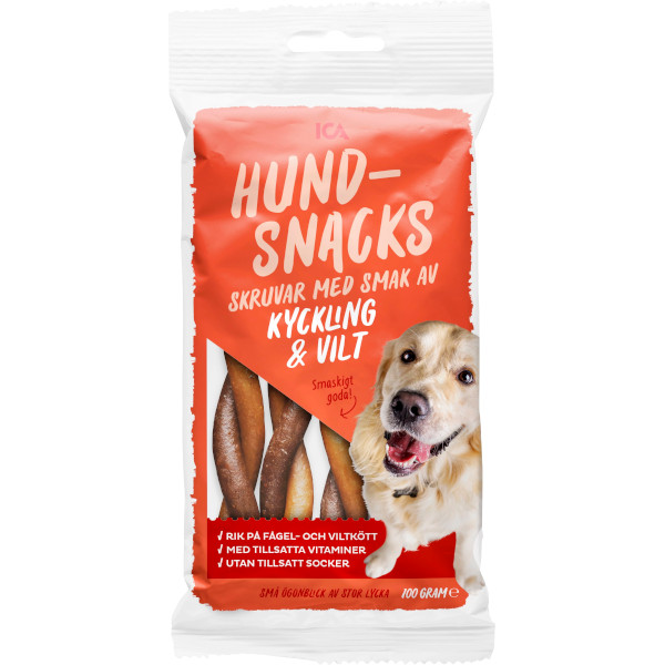 ICA Hundsnacks Skruvar Kyckling & Vilt
