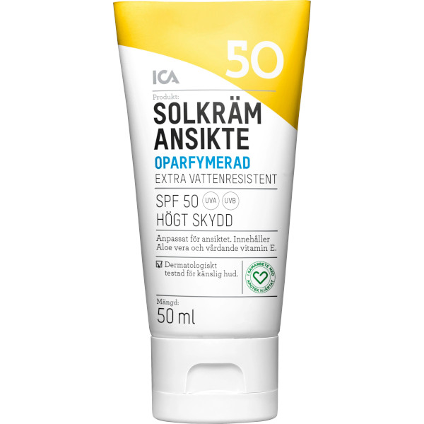 ICA Apotek Hjärtat Solkräm Ansikte SPF50