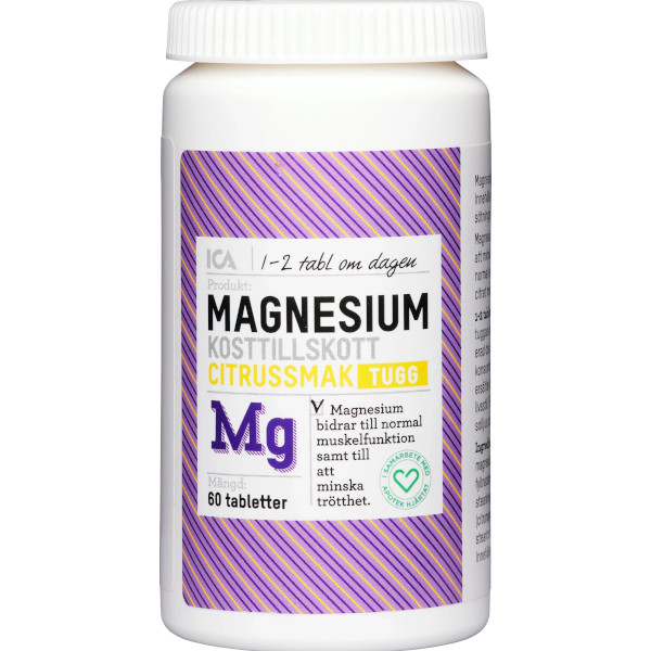 ICA Apotek Hjärtat Magnesium Tuggtabletter Citrussmak