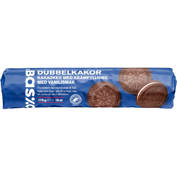 ICA Basic Dubbelkakor Kakaokex & Vaniljfyllning