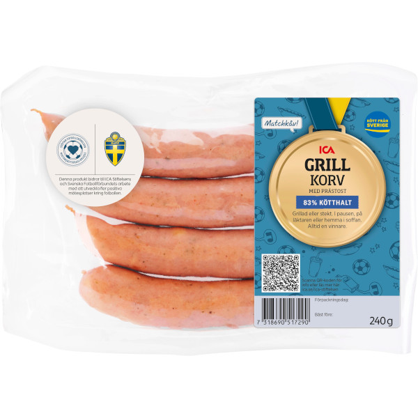 ICA Grillkorv Prästost