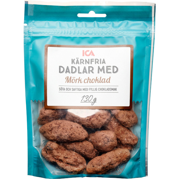 ICA Dadlar Kärnfria Mörk Choklad