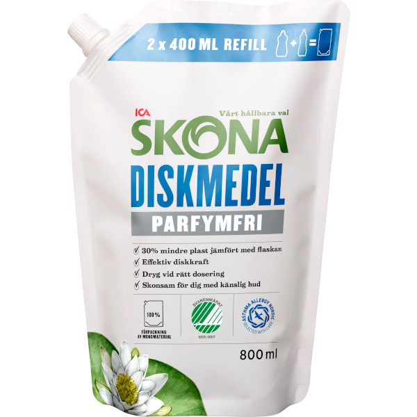 ICA Skona Diskmedel Parfymfri Refill