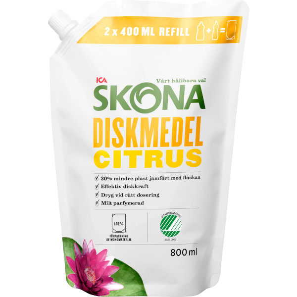 ICA Skona Diskmedel Citrus Refill