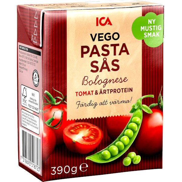ICA Pastasås Bolognese Vego