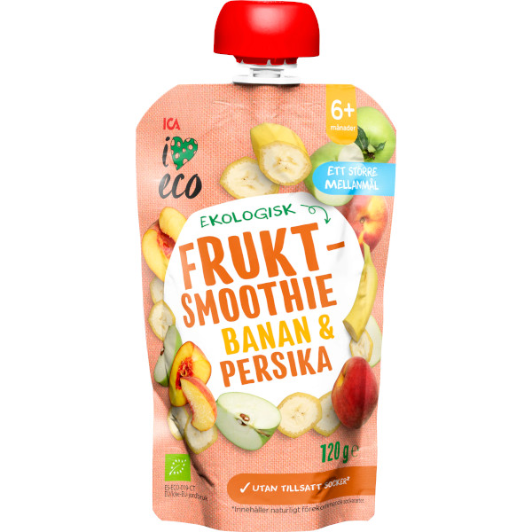 ICA I Love Eco Fruktsmoothie Banan & Persika Ekologisk