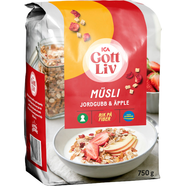 ICA Gott Liv Müsli Jordgubb & Äpple