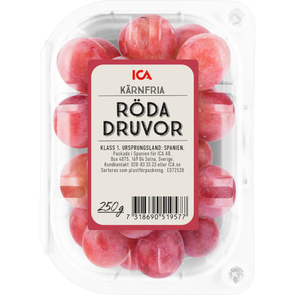 ICA Druvor Röda Kärnfria