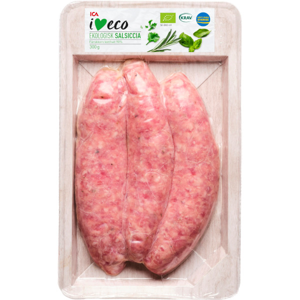 ICA I Love Eco Färskkorv Salsiccia Ekologisk