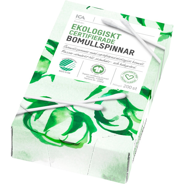 ICA Apotek Hjärtat Bomullspinnar Ekologiska