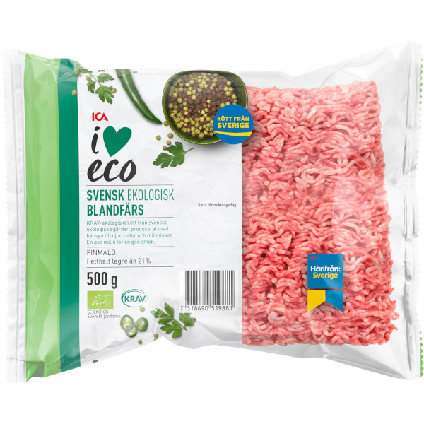 ICA I Love Eco Blandfärs Ekologisk
