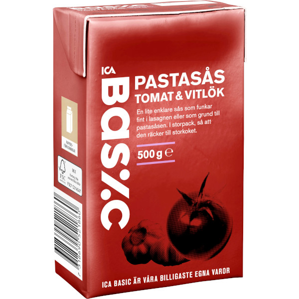 ICA Basic Pastasås Tomat & Vitlök
