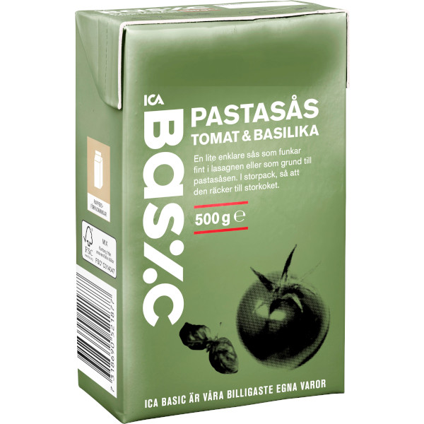 ICA Basic Pastasås Tomat & Basilika