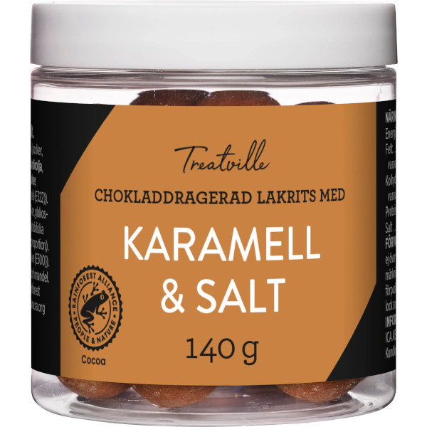 Treatville Chokladdragerad Lakrits Karamell & Salt
