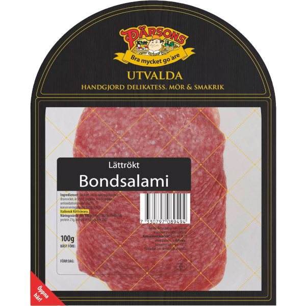 Pärsons Bondsalami Lättrökt Utvalda Skivor