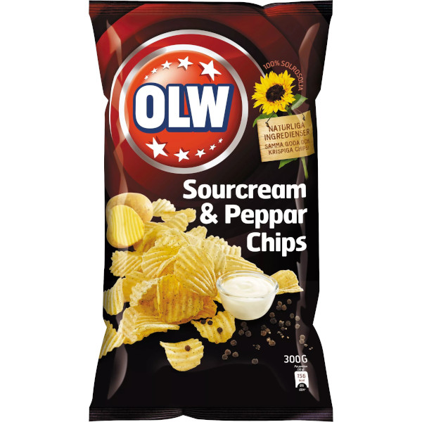OLW Chips Sourcream & Peppar