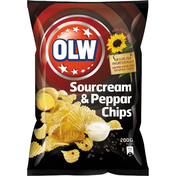 OLW Chips Sourcream & Peppar