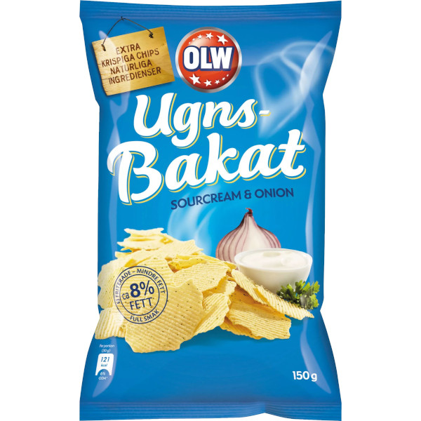 OLW Chips Ugnsbakat Sourcream & Onion