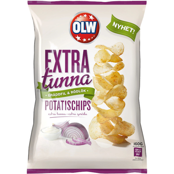 OLW Chips Extra Tunna Gräddfil & Rödlök