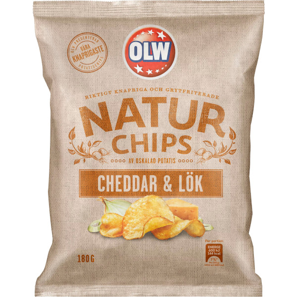 OLW Naturchips Cheddar & Lök