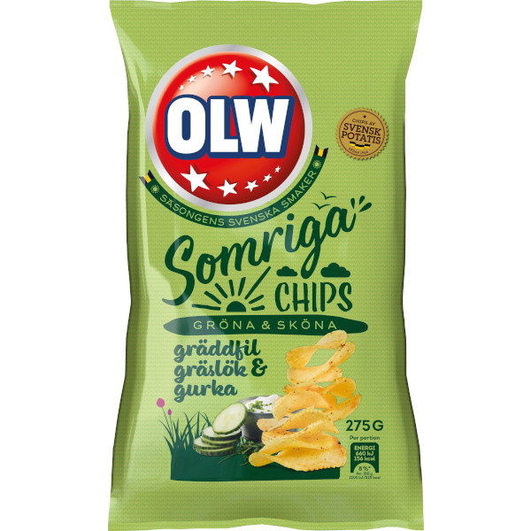 OLW Somriga Chips Gräddfil/Gräslök/Gurka