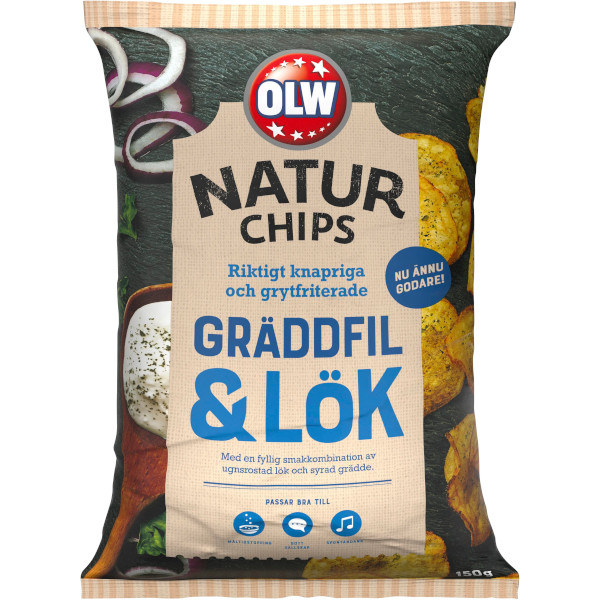 OLW Naturchips Gräddfil & Lök