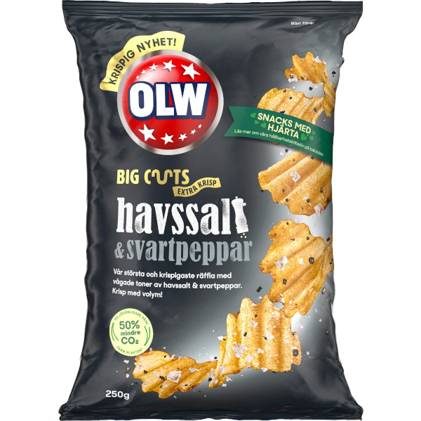 OLW Chips Big Cuts Havssalt & Svartpeppar