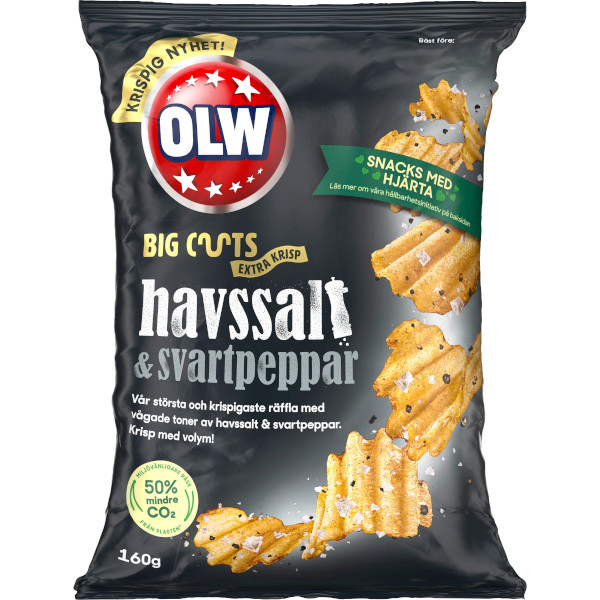 OLW Chips Big Cuts Havssalt & Svartpeppar