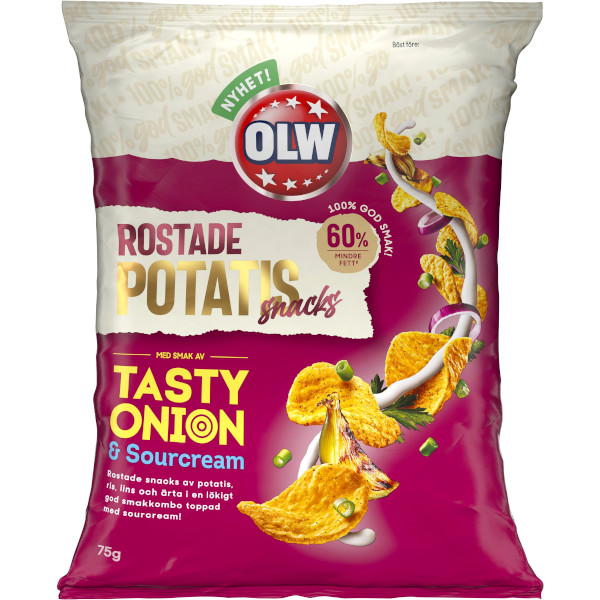 OLW Rostade Potatissnacks Tasty Onion & Sourcream