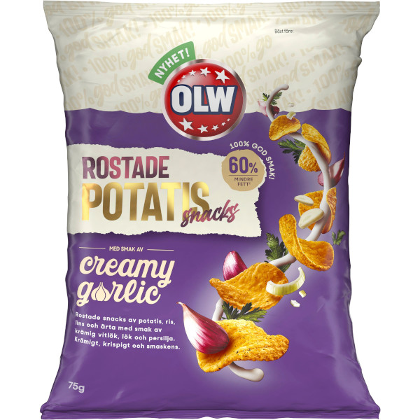 OLW Rostade Potatissnacks Creamy Garlic