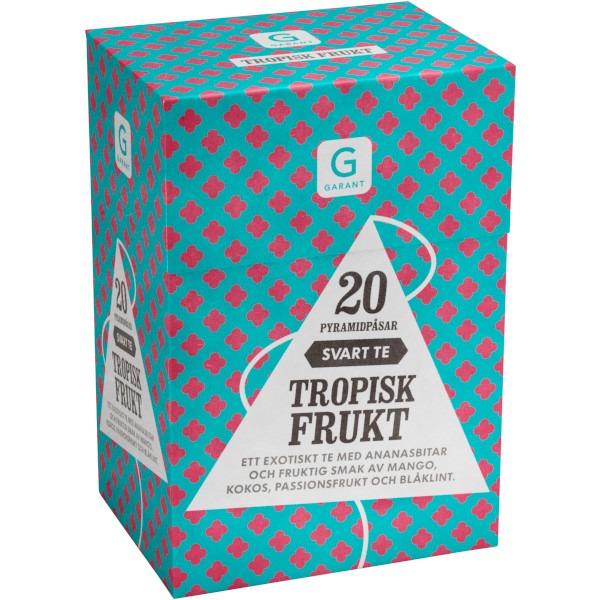 Garant Svart Te Tropisk Frukt Pyramidpåsar