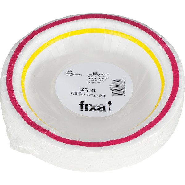 Fixa Tallrik Djup 19cm Rosa/Gul