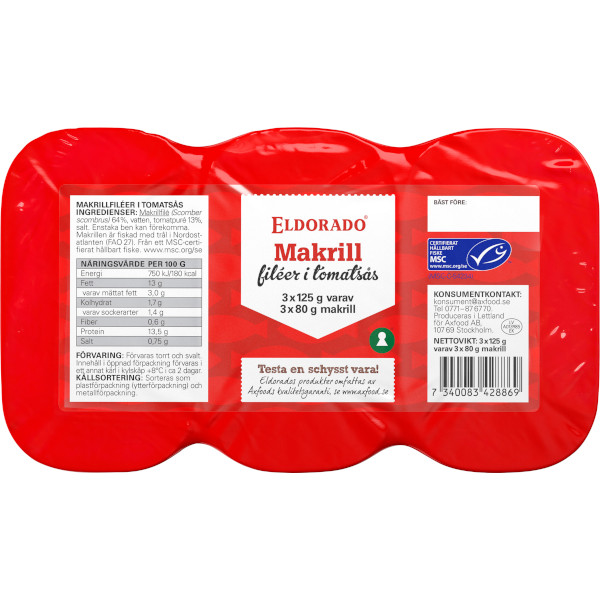 Eldorado Makrill Filéer Tomatsås