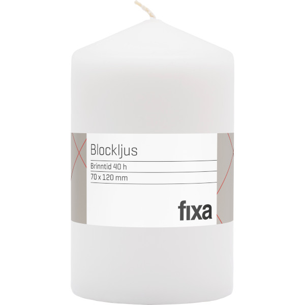 Fixa Blockljus 70x120mm Vit