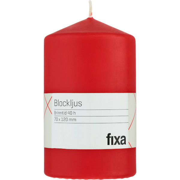 Fixa Blockljus 70x120mm Röd