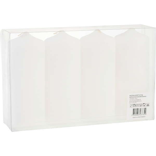 Axfood Special/No Label Blockljus 6x15cm Vit