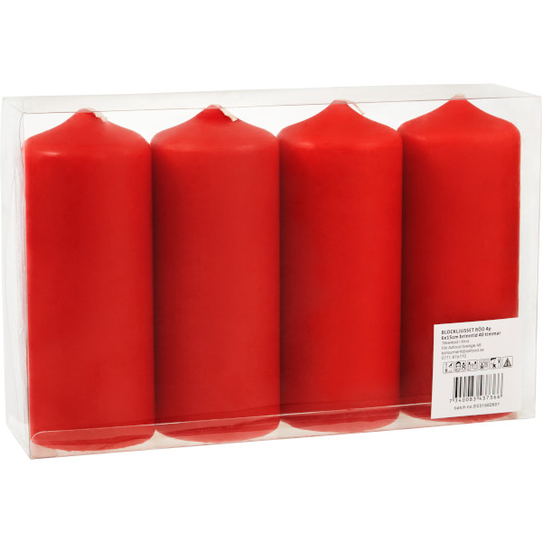 Axfood Special/No Label Blockljus 6x15cm Röd