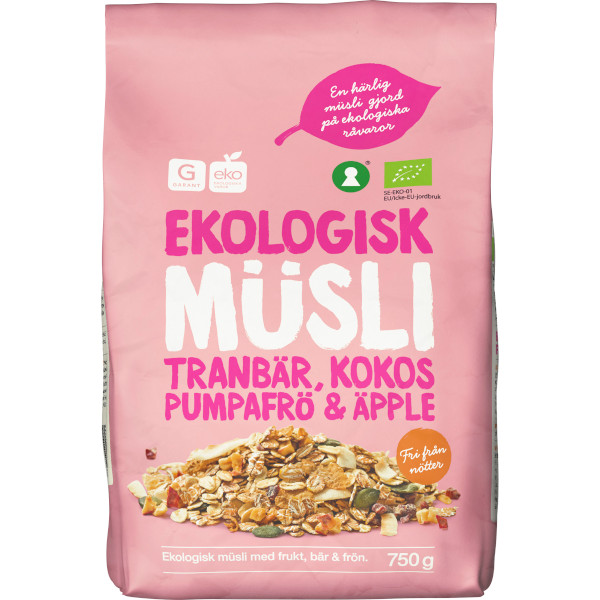Garant Müsli Tranbär/Kokos/Pumpafrö/Äpple Ekologisk
