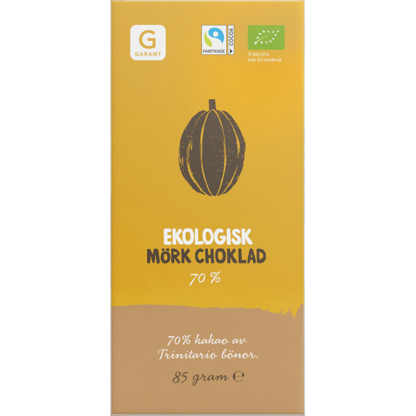 Garant Mörk Choklad 70% Ekologisk