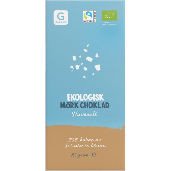 Garant Mörk Choklad 70% Havssalt Ekologisk