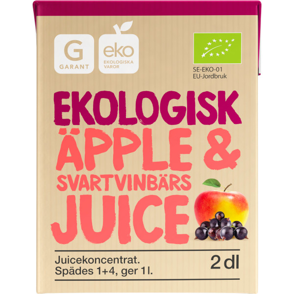 Garant Äpple & Svartvinbärsjuice Konc Ekologisk