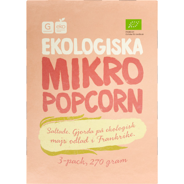 Garant Mikropopcorn Saltade Ekologiska