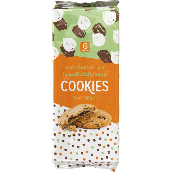 Garant Cookies Choklad & Hasselnötsfyllning