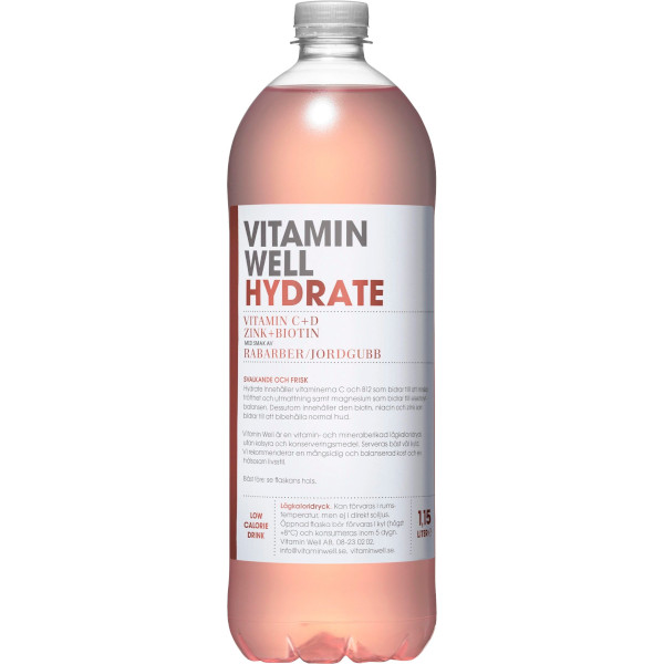 Vitamin Well Vitamindryck Hydrate Rabarber/Jordgubb