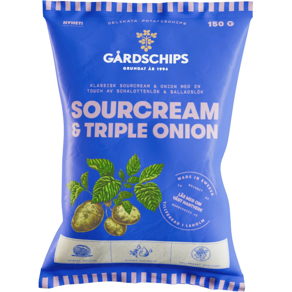 Gårdschips Chips Sourcream & Triple Onion