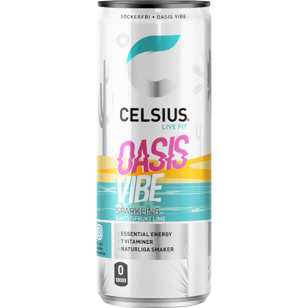 Celsius Energidryck Oasis Vibe (Kaktusfrukt/Lime)