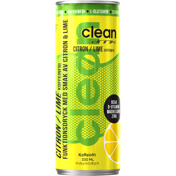 Clean Drink Funktionsdryck Citron/Lime Koffeinfri