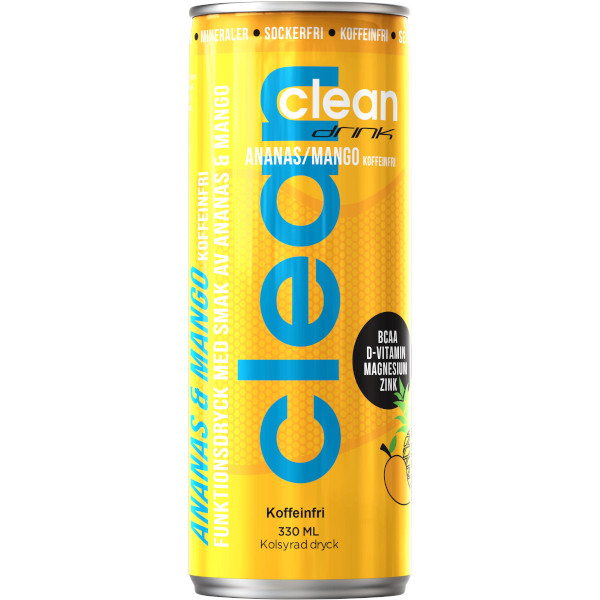 Clean Drink Funktionsdryck Ananas/Mango Koffeinfri