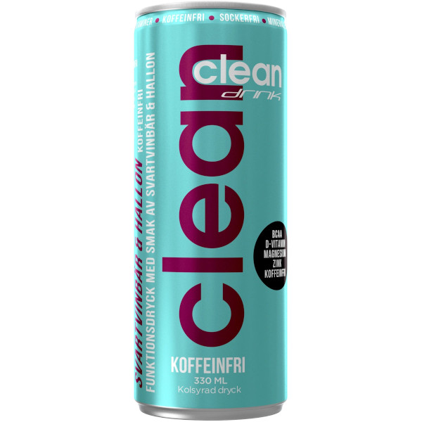 Clean Drink Funktionsdryck Svartvinbär/Hallon Koffeinfri
